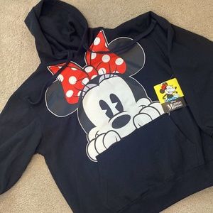Women’s small DISNEY MINNIE MOUSE HOODIE with front pocket. New with tags
